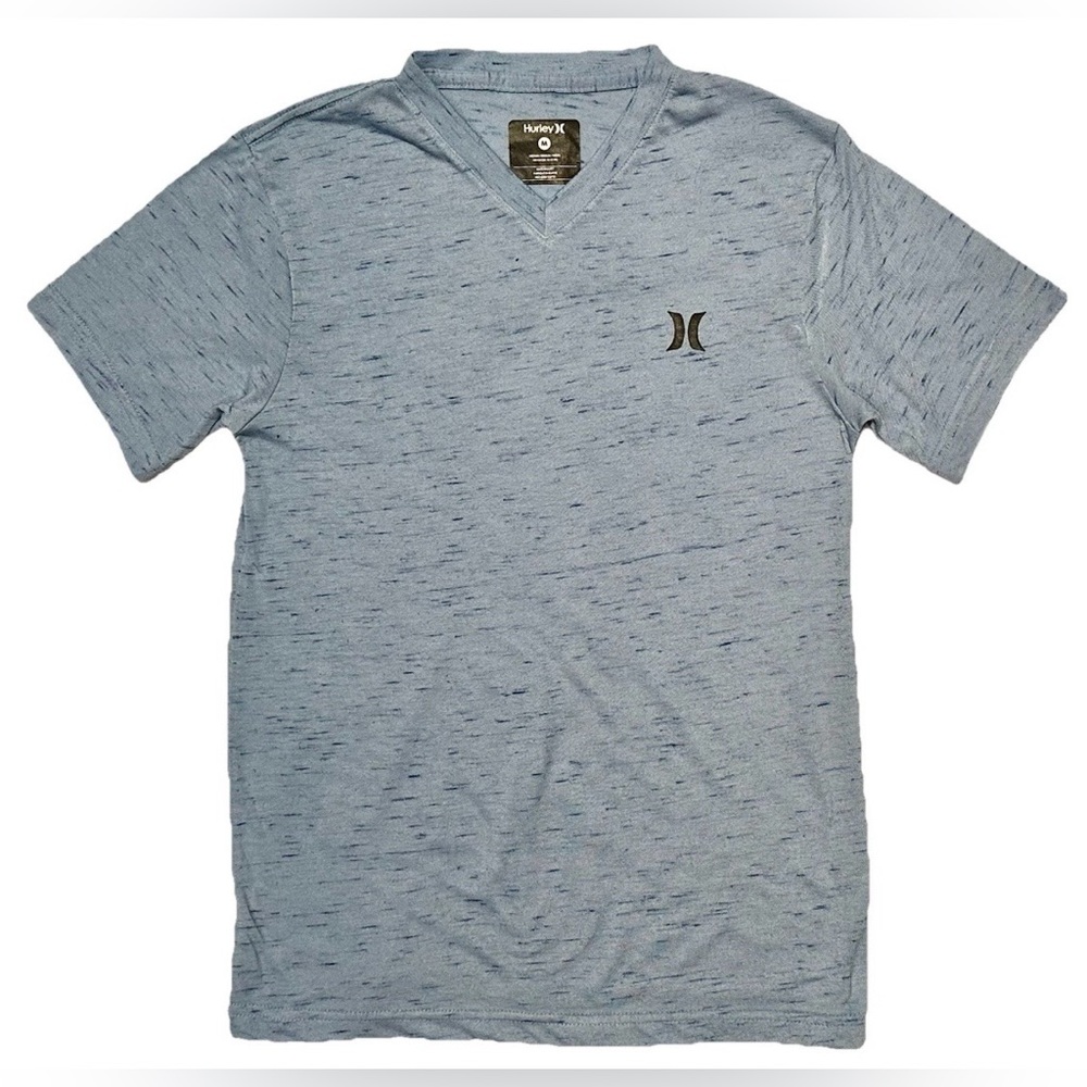 HURLEY V NECK SHIRT BOYS M MEDIUM BLUE SPECKLE